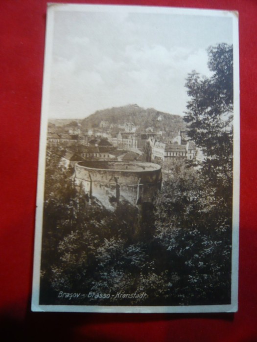Ilustrata Brasov - Vedere de sub Tampa la Cetate