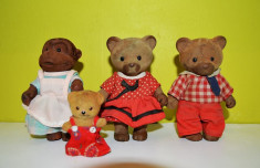 Lot 4 jucarii Sylvanian Families, Forest Family, anii &amp;#039;80, familie ursi cu bona foto