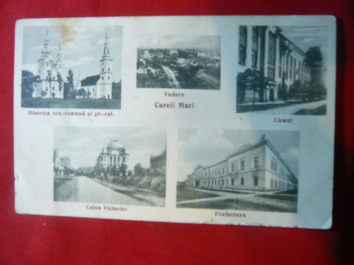Ilustrata Careii Mari cu 5 fotografii 1936 judet Satu Mare