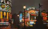 CP United Kingdom necirculata - Londra - Piata Piccadilly Circus noaptea, Fotografie