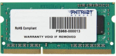 Patriot Signature 4 GB DDR3, 1333 MHz, CL 9, SODIMM, Non-ECC (PSD34G133381S) foto