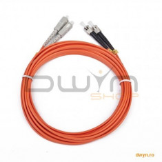 CABLU FIBRA OPTICA duplex multimode, 5m, conectori LC-ST, bulk, &amp;#039;CFO-LCST-OM2-5M&amp;#039; foto