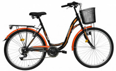 Bicicleta DHS Citadinne 2636 (2016) Culoare Negru/Alb/Galben 480mmPB Cod:21626364869 foto