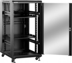 Linkbasic rack cabinet 19&amp;#039;&amp;#039; 22U 600x600mm black (smoky-gray glass front door) foto