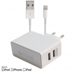 Incarcator Retea iPhone 6/5S Lightning Procell Dual USB 2.1A (cablu MFI) foto