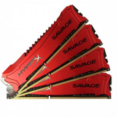 Memorie RAM Kingston, DIMM, DDR3, 32GB, 1600MHz, CL9, Kit 4x8GB, HyperX Savage Memory Red, 1.5V foto