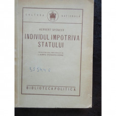 INDIVIDUL IMPOTRIVA STATULUI - HERBERT SPENCER foto