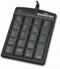 Tastatura numerica ultra subtire USB negru, Manhattan foto