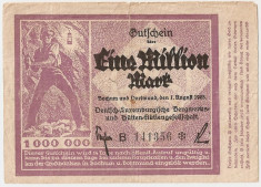 Luxemburg Notgeld 1000000 Mark Bochum Deutsch Luxembourgische 1923 F foto