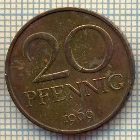 8988 MONEDA- GERMANIA(RDG) - 20 PFENNIG -anul 1969 - starea ce se vede