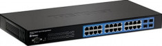 24-Port Gigabit Layer 2 Switch w/ 4 Shared Mini-GBIC Slots foto