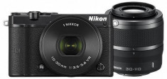 Nikon 1 J5 kit (cu obiectiv 10-30mm PD-Zoom + 30-110mm), negru foto