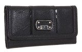 Portofel Dama Guess Yara Negru Original Piele Ecologica, 12 Carduri, Buzunar Fermoar