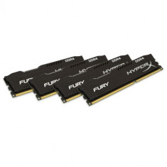 Memorie RAM Kingston, DIMM, DDR4, 32GB, 2666MHz, CL15, Kit 4x8GB, HyperX FURY Black Series, 1.2V foto