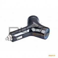 Alimentator auto universal pt. USB, 2xUSB, black, Gembird MP3A-UC-CAR5 foto