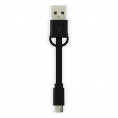 Cablu date incarcare - Micro USB, prindere chei, Negru foto