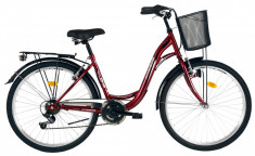 Bicicleta DHS Citadinne 2634 (2016) Culoare Visiniu/Alb/Negru 430mmPB Cod:21626344349 foto