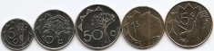 Namibia Set (5) 5, 10, 50 Cents, 1, 5 $ 2010/12 - KM-1, 2, 3, 4, 5 UNC !!! foto