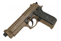 Pistol Airsoft 6mm Replica Taurus PT92 Metal Slide TAN foto
