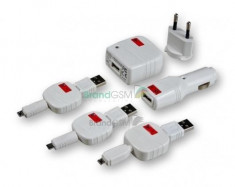 Set incarcare MicroUSB Swiss Charger Micro Pack retea+auto+cablu foto