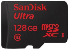 SanDisk ULTRA microSDXC memory card 128GB UHS-I, Read: up to 80MB/s + adapter SD foto