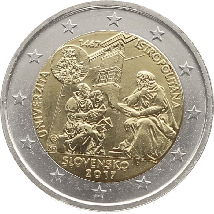 NOU - Slovacia moneda 2 euro 2017 - Universitatea Istropolitana - UNC foto mare NOU - Slovacia moneda 2 euro 2017 - Universitatea Istropolitana - UNC foto mare