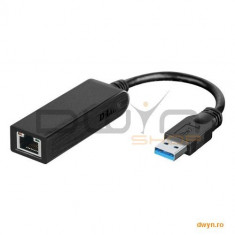 D-Link, Adaptor USB 3.0 to 10/100/1000M (Placa de retea Gigabit pe USB 3.0) foto
