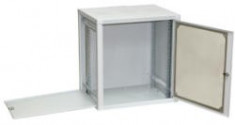 Netrack wall/hanging cabinet 19&amp;#039;&amp;#039;,12U/450 mm,glass door,grey,remov. side pan. foto