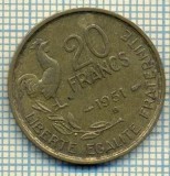 9129 MONEDA- FRANTA - 20 FRANCS -anul 1951 B - starea ce se vede, Europa