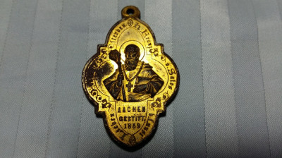 MEDALIE VECHE EPISCOPALA 1859 - BRONZ AURIT foto