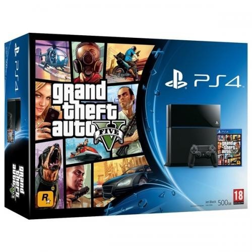 Consola PlayStation 4 Black + Grand Theft Auto V foto mare Consola PlayStation 4 Black + Grand Theft Auto V foto mare