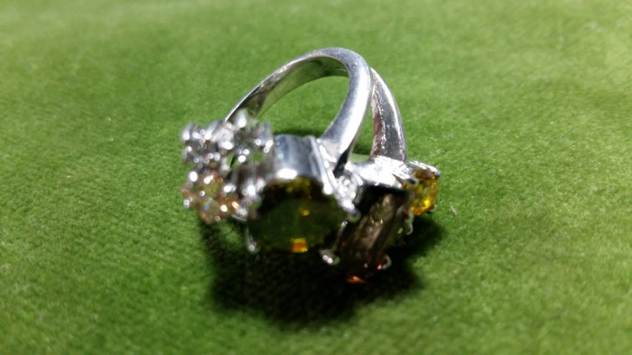 INEL DIN ARGINT - VINTAGE - ZIRCONII SI CITRINE