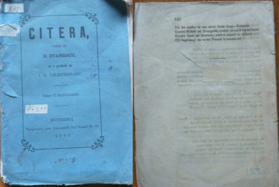 D. Stanescu , Citera ; Poezii , Bucuresti , 1862 , editia 1 foto