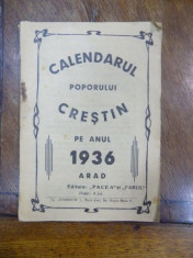 Calendarul poporului crestin pe anul 1936 Arad foto