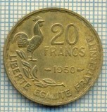 9136 MONEDA- FRANTA - 20 FRANCS -anul 1950 - 3 PLUMES - starea ce se vede, Europa