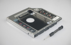 Original HDD Caddy, Adaptor de la DVD la HDD SATA, 9.5mm, Aluminiu foto