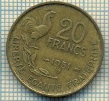 9134 MONEDA- FRANTA - 20 FRANCS -anul 1951 B - starea ce se vede, Europa