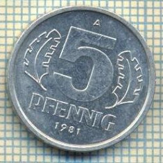 9071 MONEDA- GERMANIA(RDG) - 5 PFENNIG -anul 1981 A - starea ce se vede