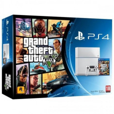 Consola PlayStation 4 White + joc Grand Theft Auto V foto