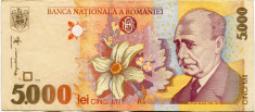 5000 lei 1998, stare XF foto