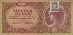 UNGARIA 10.000 pengo 1945 cu timbru VF+++!!! foto