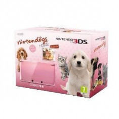 Consola Nintendo 3DS Coral Pink cu Nintendogs and Cats - Golden Retriever foto