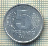 9067 MONEDA- GERMANIA(RDG) - 5 PFENNIG -anul 1981 A - starea ce se vede, Europa