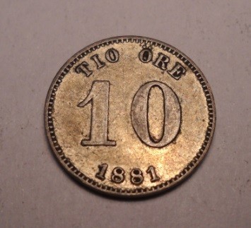 Suedia 10 Ore 1881 Superba foto