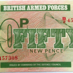 Bancnota 50 NEW PENCE - BRITISH ARMED FORCES *cod 418 = UNC