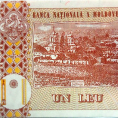 Bancnota 1 LEU - Republica MOLDOVA, anul 2010 *cod 415 = UNC