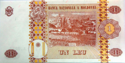 Bancnota 1 LEU - Republica MOLDOVA, anul 2010 *cod 415 = UNC foto