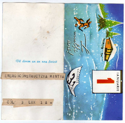 TELEGRAMA LUX LA MULTI ANI 1 IANUARIE LTL x5 COD 1391/73 CU BANDA foto