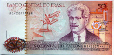 Bancnota 50 Cruzados - BRAZILIA, anul 1986 *cod 428 UNC foto