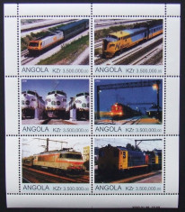 ANGOLA 2000 - LOCOMOTIVE, 1 M/SH NEOBLITERATA, POSTA PRIVATA - PP 1345 foto